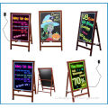 Wooden alike frame portable led display billboard low price advertisement light board for shops